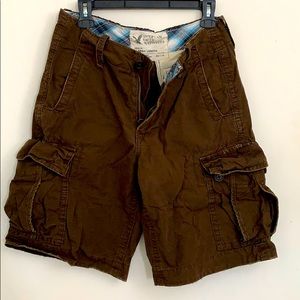 American Eagle Brown Cargo Pants, Inner Plaid
